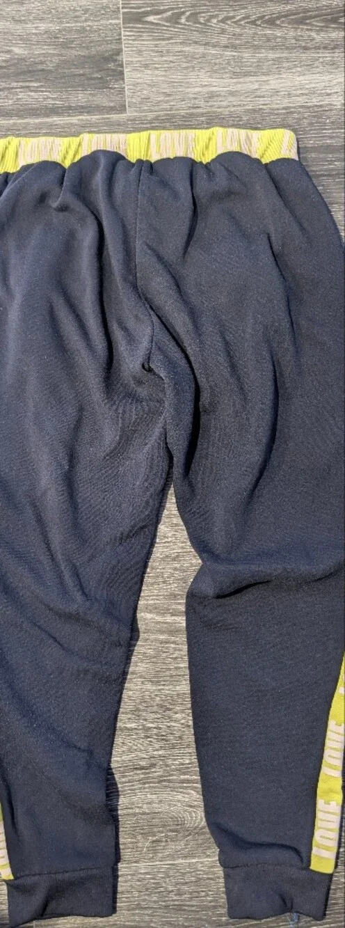 Navy Sweatpants with Yellow Accent